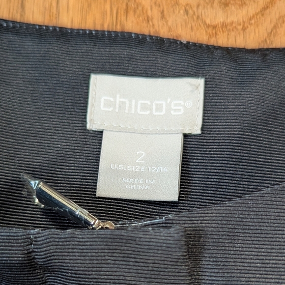 Chico’s Floral Drama Long Jacket Coat Black White Print Size 2 (12/14) - Picture 3 of 13